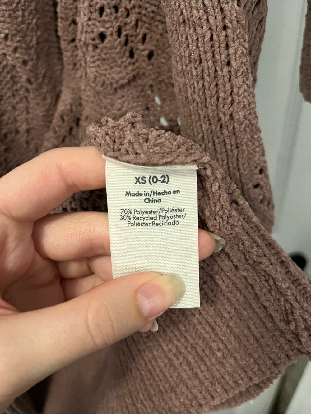 No Boundaries Open-Front Knit Cardigan - Dusty Mauve - Picture 4 of 5